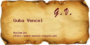 Guba Vencel névjegykártya